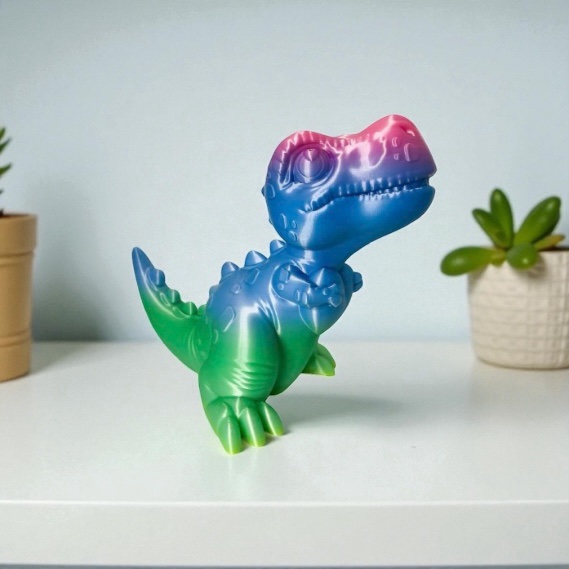 Dino coloré 3D : La figurine qui apporte fun et créativité à chaque espace