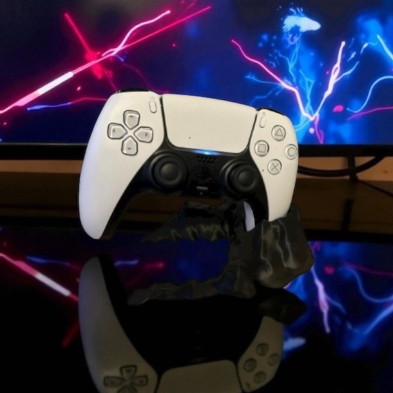 Support manette PS5 bloc de roche 3D : La manette suspendue dans un écrin minéral unique – Image 2