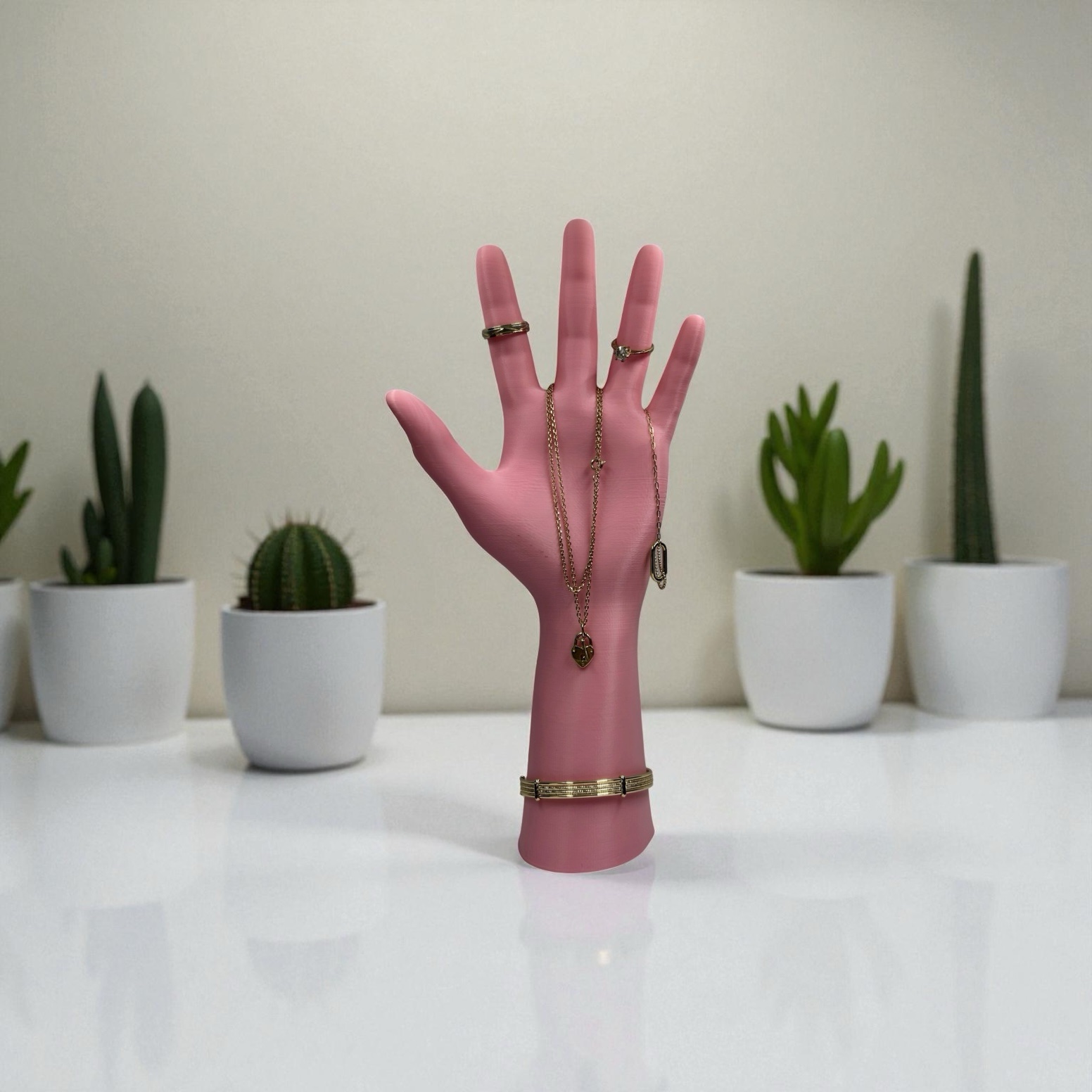 Main porte-bijoux rose 3D : L’alliée girly et élégante pour organiser vos trésors – Image 2