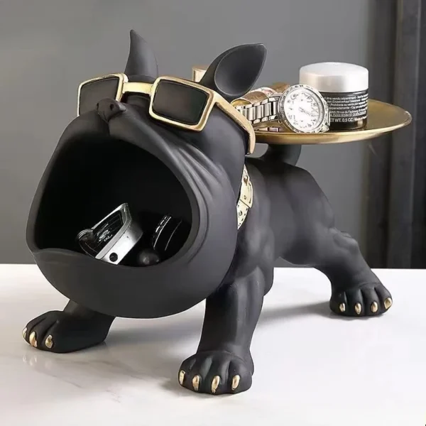 Bouledogue en Résine 30 cm – Figurine Déco & Sculpture Artisanale pour la Maison
