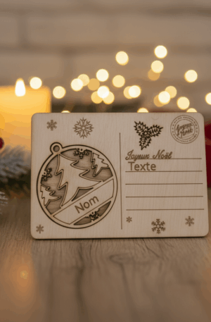 Carte personnalisée en bois – Gravure prénom, texte ou message spécial