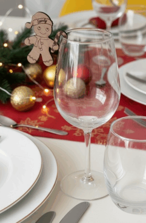 Porte-prénom Noël bois personnalisé - Marque-place invité - Décoration table fête