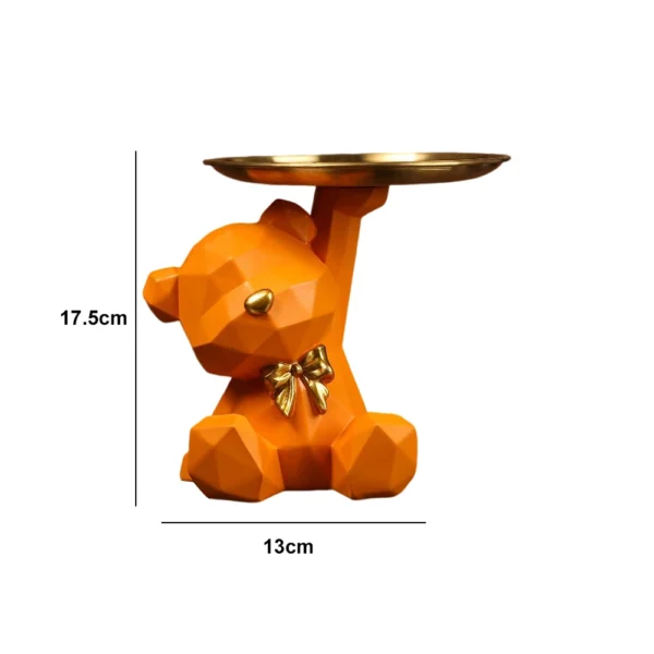 Sculpture de rangement d'ours géométrique avec palette, porte-clés en résine, Figurine d'entrée, artisanat, fournitures ménagères pour bureau, café – Image 2